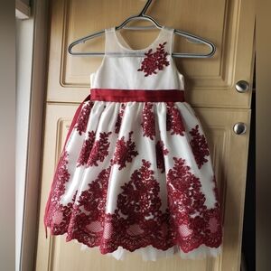 American Princess Burgundy and White Lace Dress